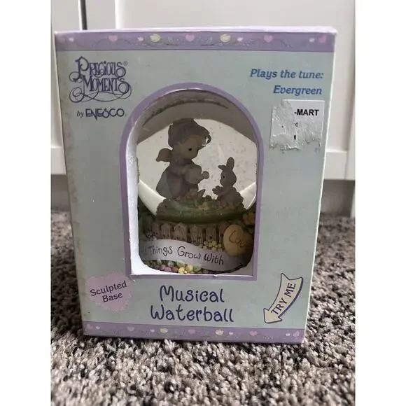Precious Moments Musical Snowglobe "All Things Grow With Love" Plays EVERGREEN - Picture 8 of 12